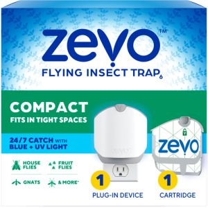 Zevo Compact Flying Insect Trap (1 Plug In Device & 1 Refill Cartridge)