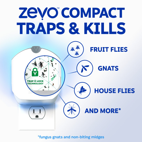 Zevo Compact Flying Insect Trap (1 Plug In Device & 1 Refill Cartridge) - Image 4